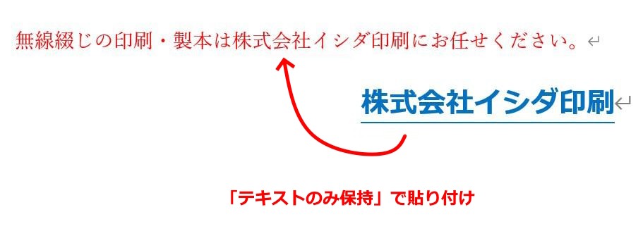 「テキストのみ保持」で貼り付け