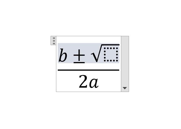 Word　分数の数式にルートを挿入する